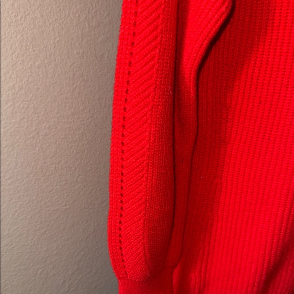 NWT Scoop Red Crew Mock Pointelle Neck Cotton Blend Knit Sweater Women’s Size XS - Picture 4 of 6